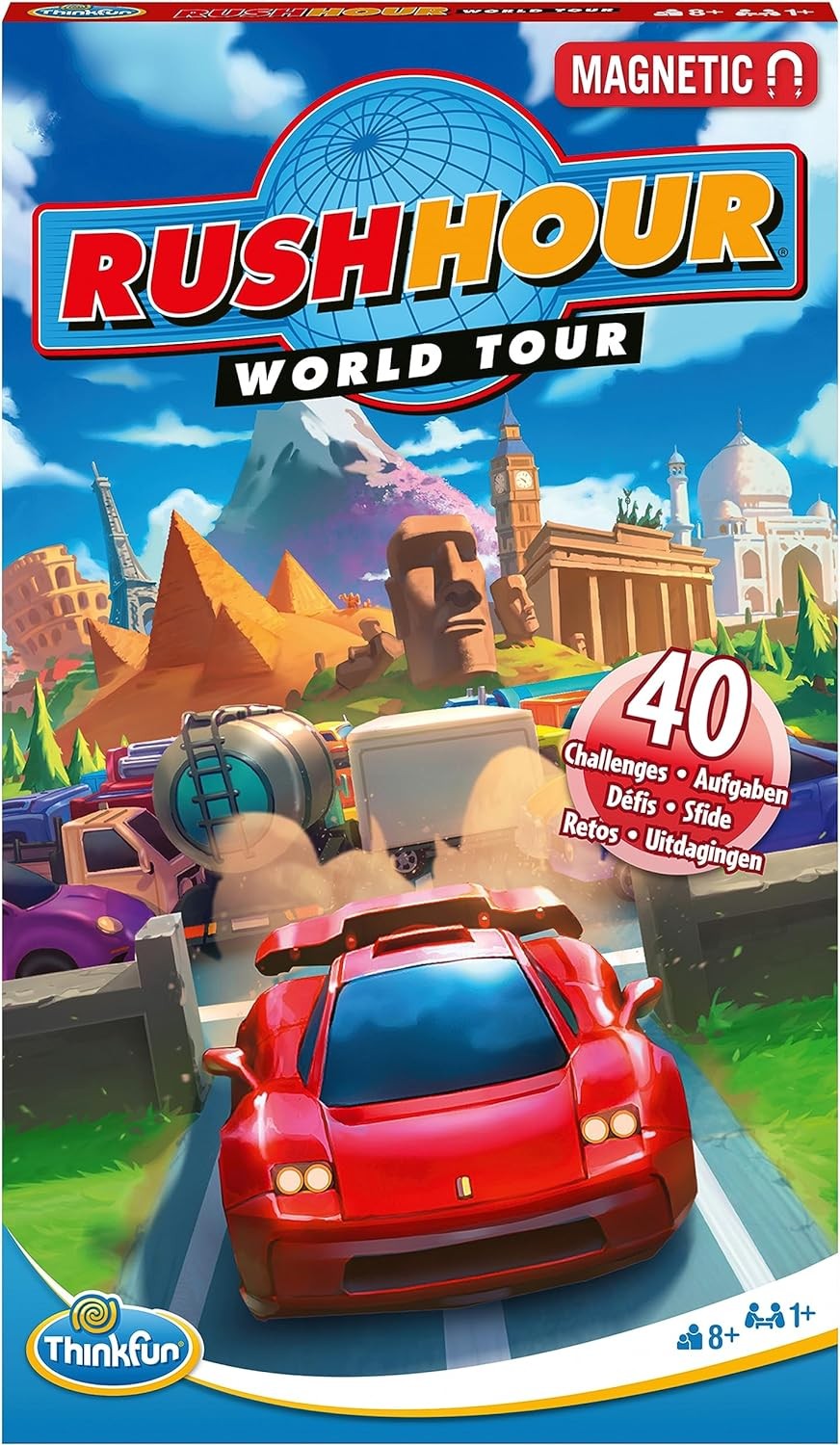 ThinkFun – 76544 – Rush Hour World Tour – Das magnetische Reise-Knobelspiel. Per