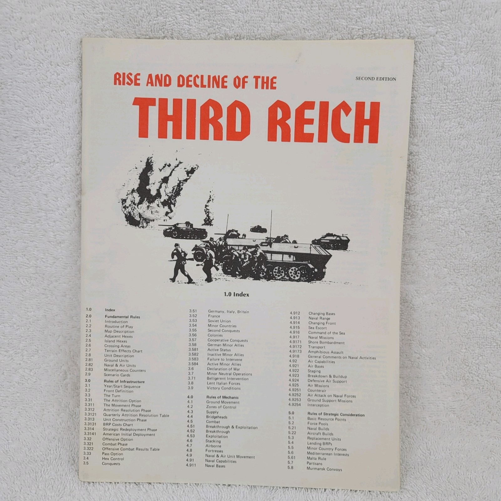 Rise & Decline Third Reich Vtg Game Parts Instruction Manual Only Very Good