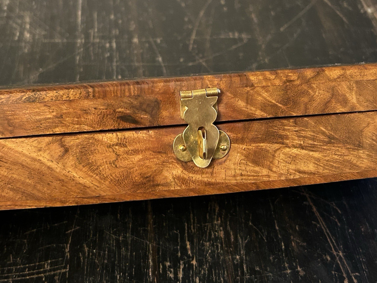 Walnut Wood & Brass Inlay Dominoes Set