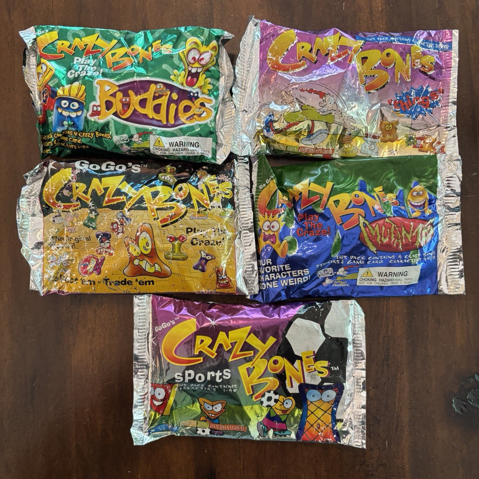 5 DIFFERENT CLASSIC new sealed packs Original Buddies Red Things Sports Mutants