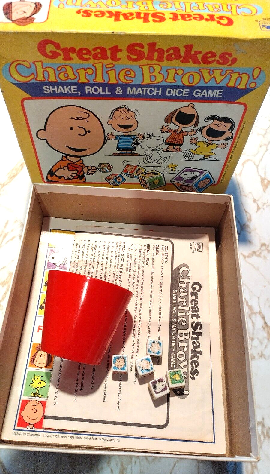 1988 Charlie Brown Shake, Roll & Match Game, Peanuts Snoopy Salt, Pepper Shakers
