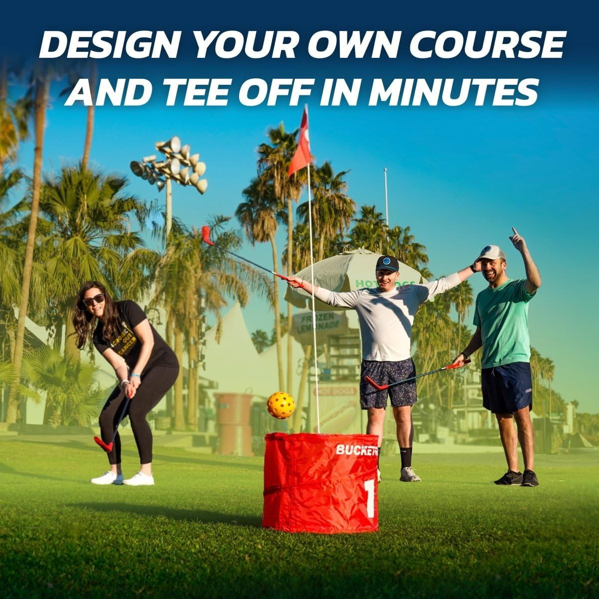 Game 9 Hole Bundle with Clubs – Outdoor Golf Game for All Ages Adults, Kids, Fam