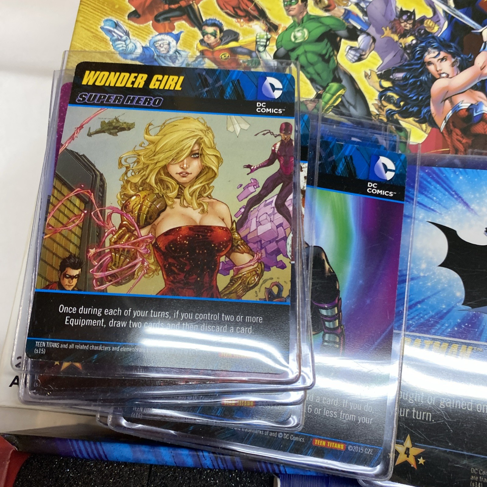 dc deck building game Card Lot With Box Loaded