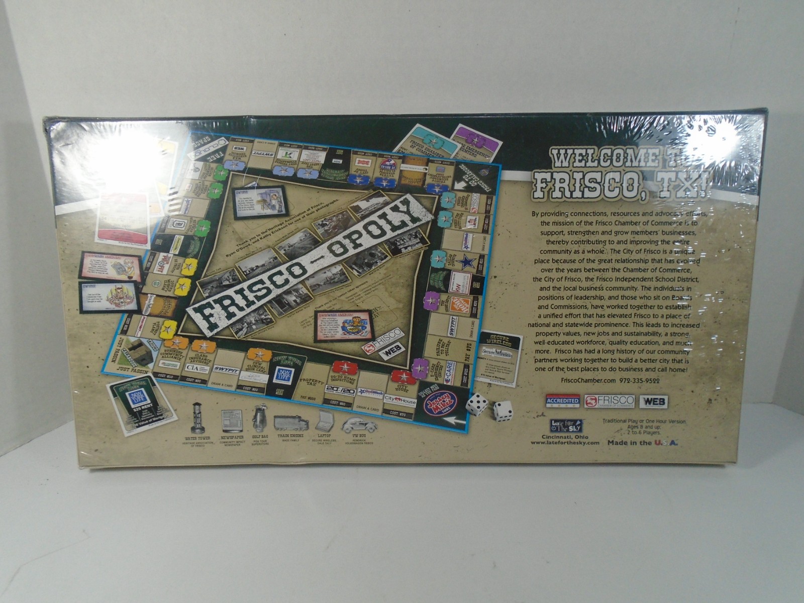 LATE FOR THE SKY–FRISCO-OPOLY–FRISCO, TEXAS–MONOPOLY BOARD GAME (NEW)