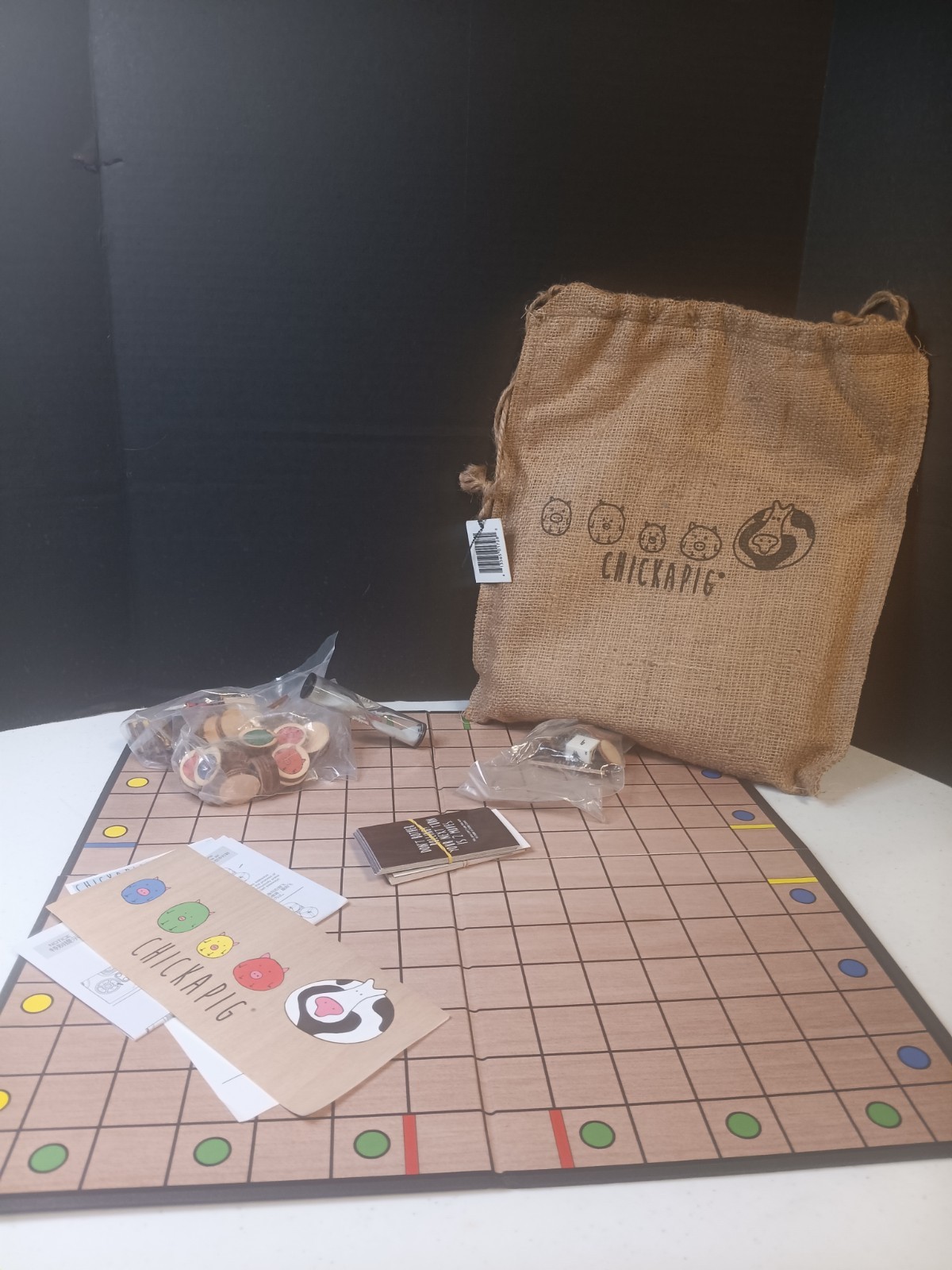 Chickapig Chicken Pig Board Game Strategy Farm Poop Token 2 Players Complete