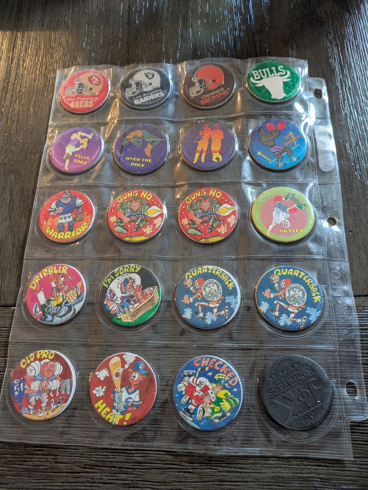 90s Sports Pogs Lot (40 Count) – NFL Cowboys Dolphins Giants Milk Caps