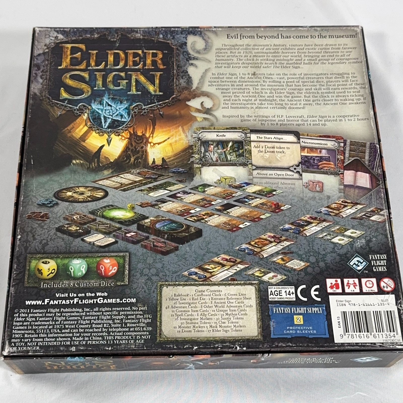 Elder Sign Board Game Fantasy Flight Arkham Horror Files Complete 2011 Used