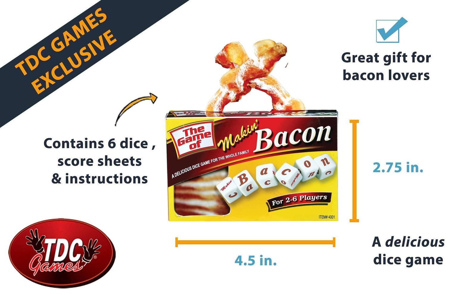 TDC Games Makin’ Bacon Dice Game