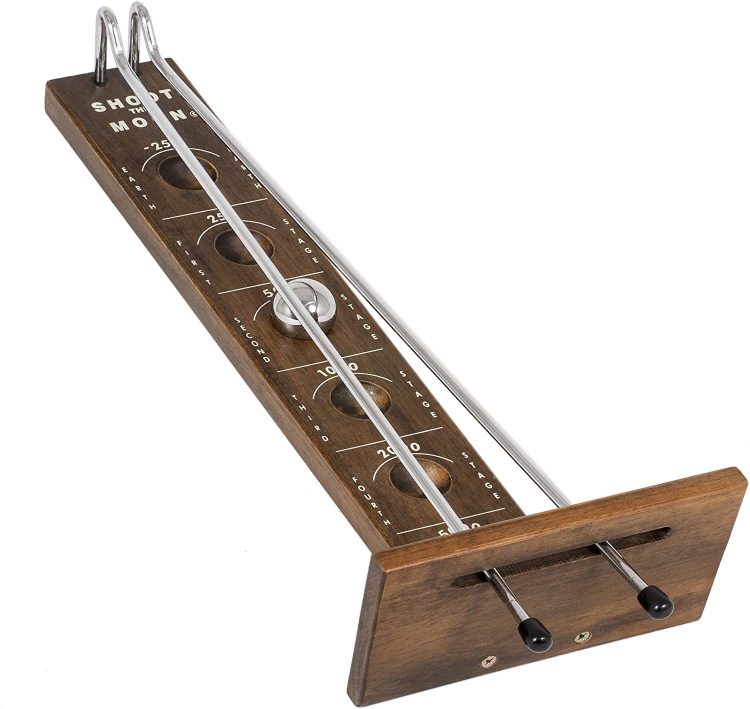 WE Games Shoot The Moon, 1940’s Nostalgia Game, Solid Wood, Dark Stain, 17.5 in