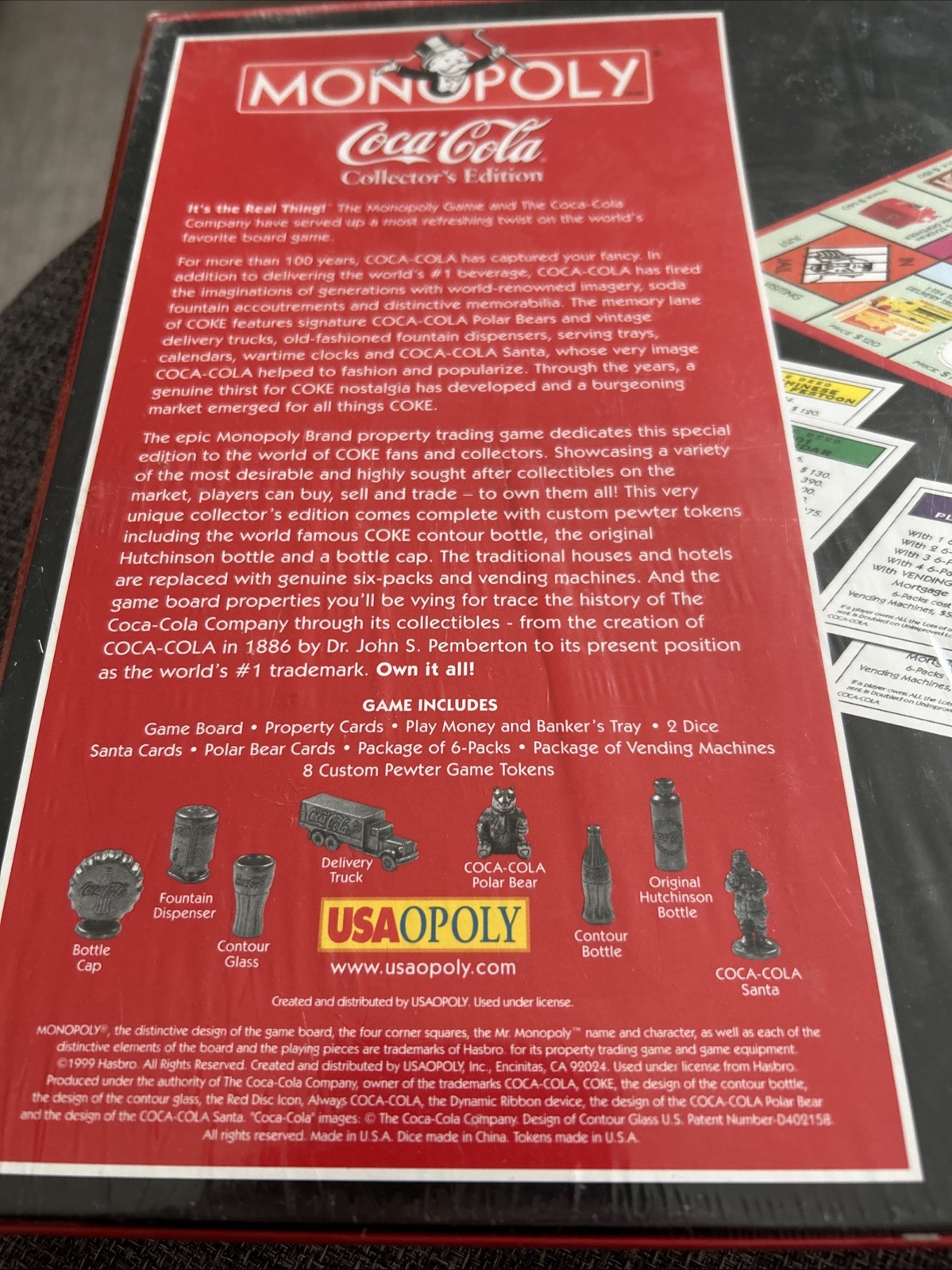Coca-Cola Monopoly Collectors Edition Board Game Vintage 1999 Coke New Sealed