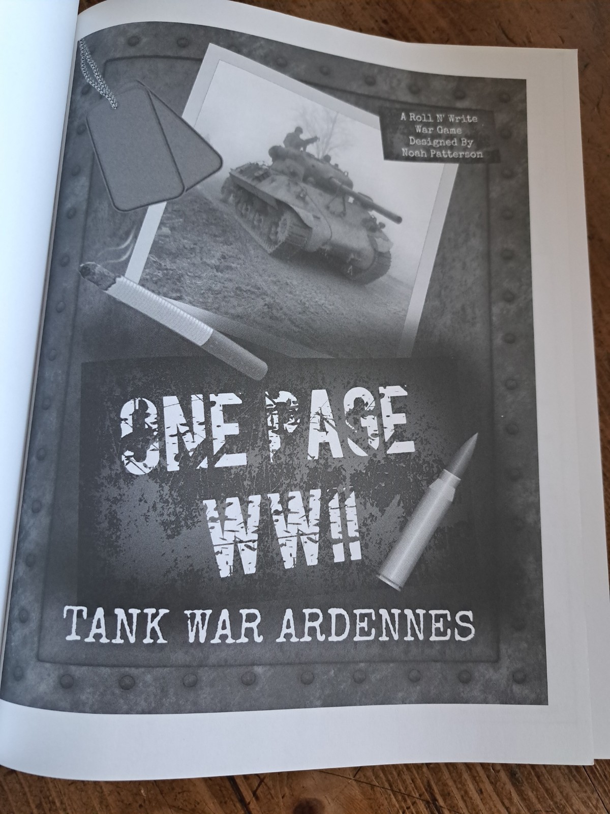 New “One Page WW2 Tank War Ardennes War Game By Noah Patterson NEW