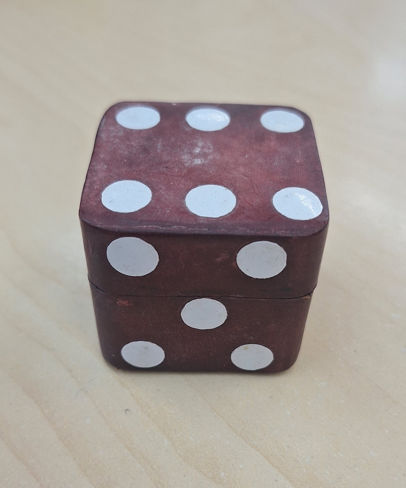 Vintage Italy Poker Dice Game In Leather Dice Case