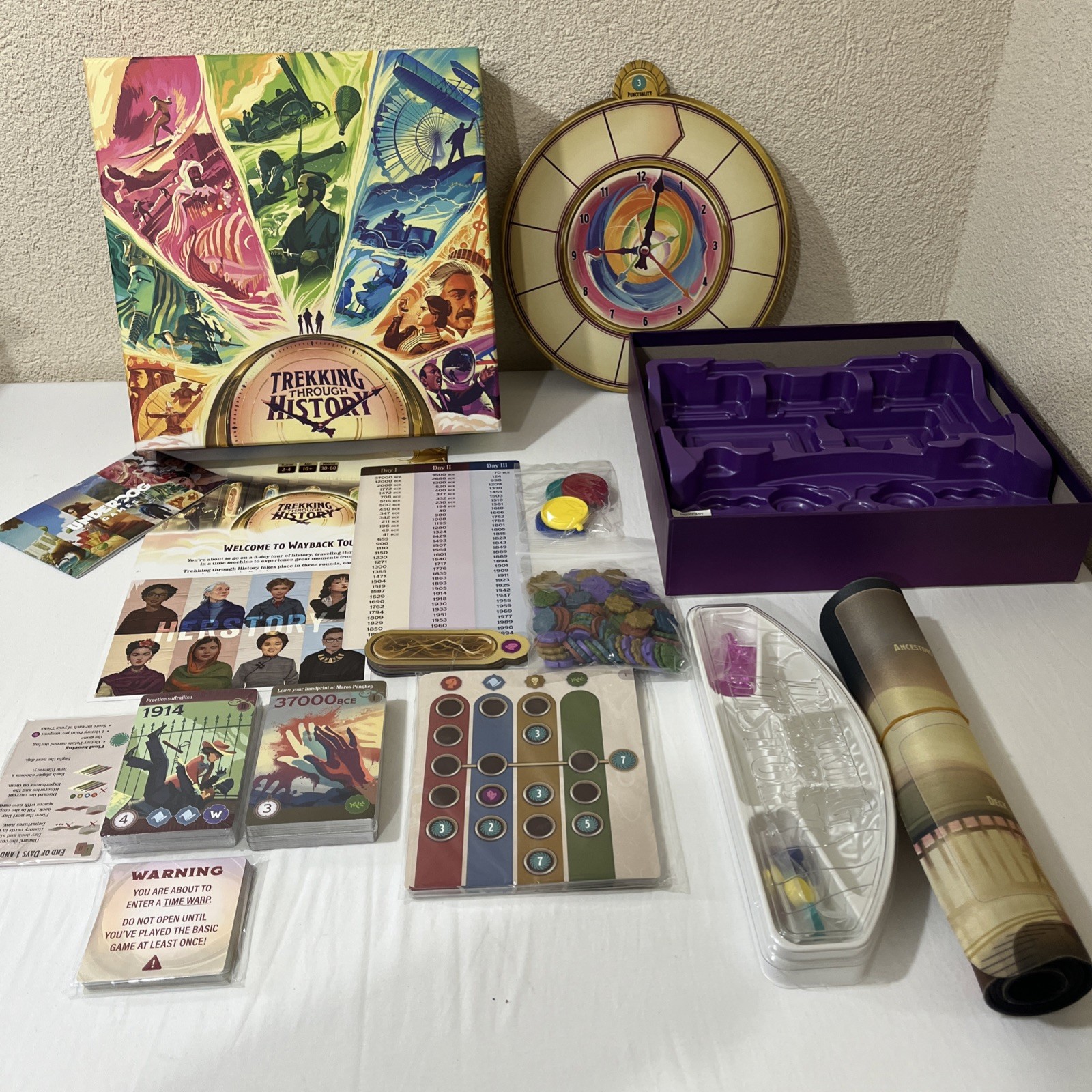 TREKKING THROUGH HISTORY + TIME WARPS Expansion Board Game 100% COMPLETE 2022