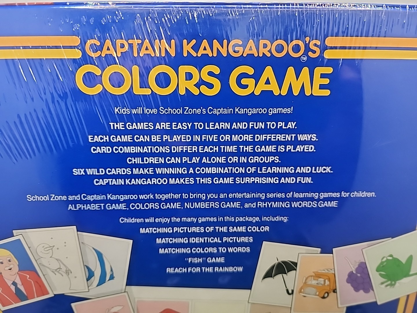 1987 Captain Kangaroo School Zone Colors Game, Brand New/Sealed. Preschool Learn