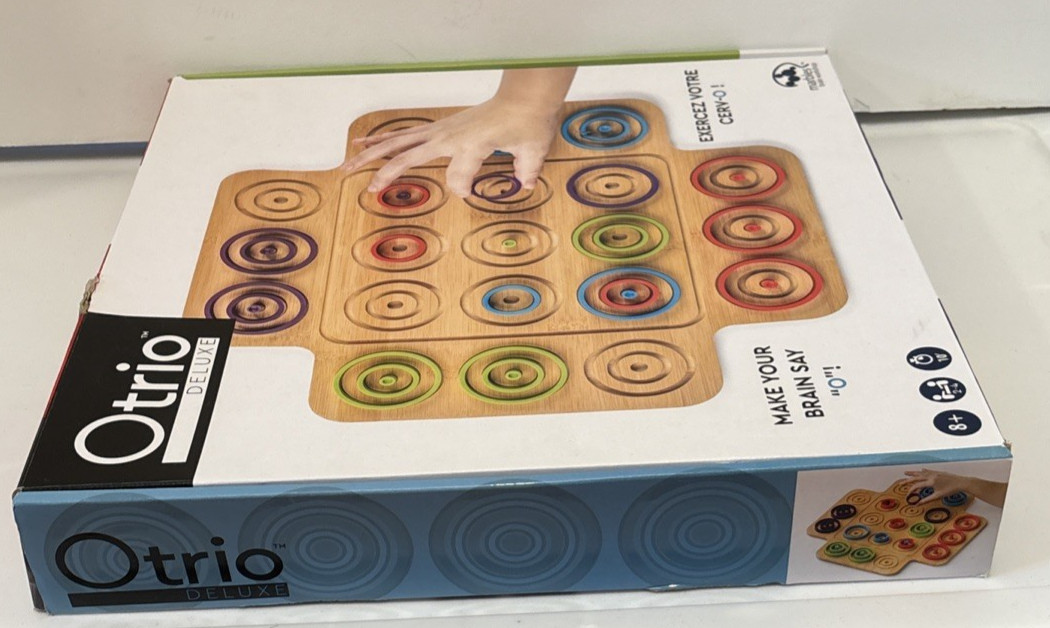 Otrio Deluxe Strategy Game By Marbles Brain Workshop Wooden Board 8+ Years