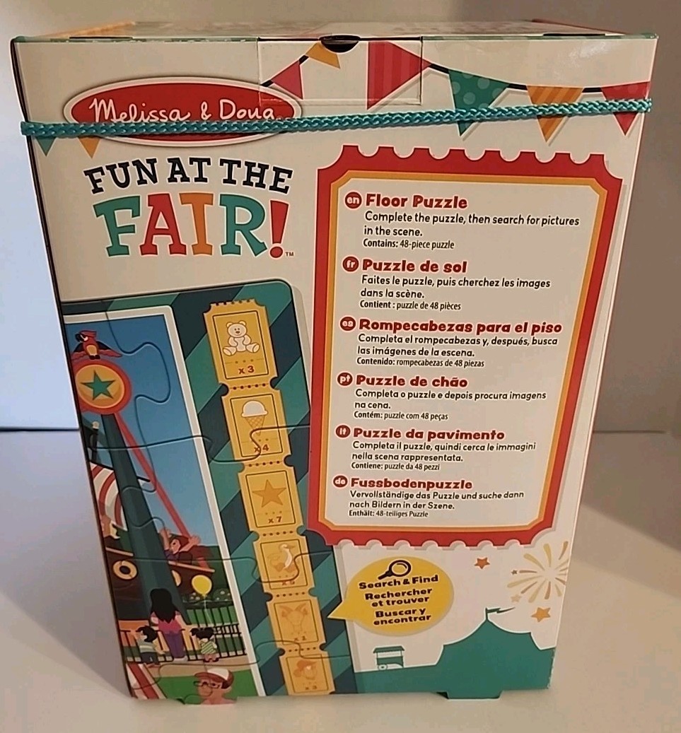 Melissa and Doug Fun at the Fair Floor Puzzle 48 Pieces New!