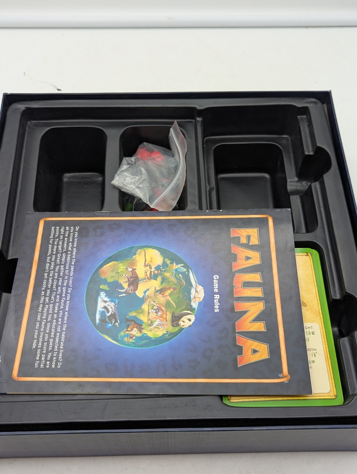 FAUNA A Wild Game by Friedemann Friese 2010 FoxMind COMPLETE Animal Trivia