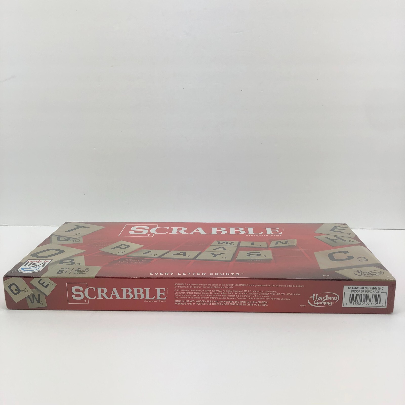 Scrabble Crossword Board Game 2013 Hasbro Ages 8+ New Sealed