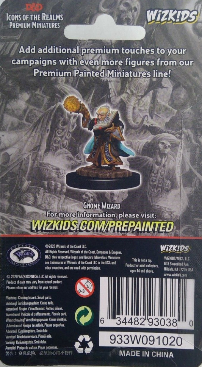 DUNGEONS & DRAGONS ICONS PREMIUM MINIATURES ~ GNOME MALE WIZARD