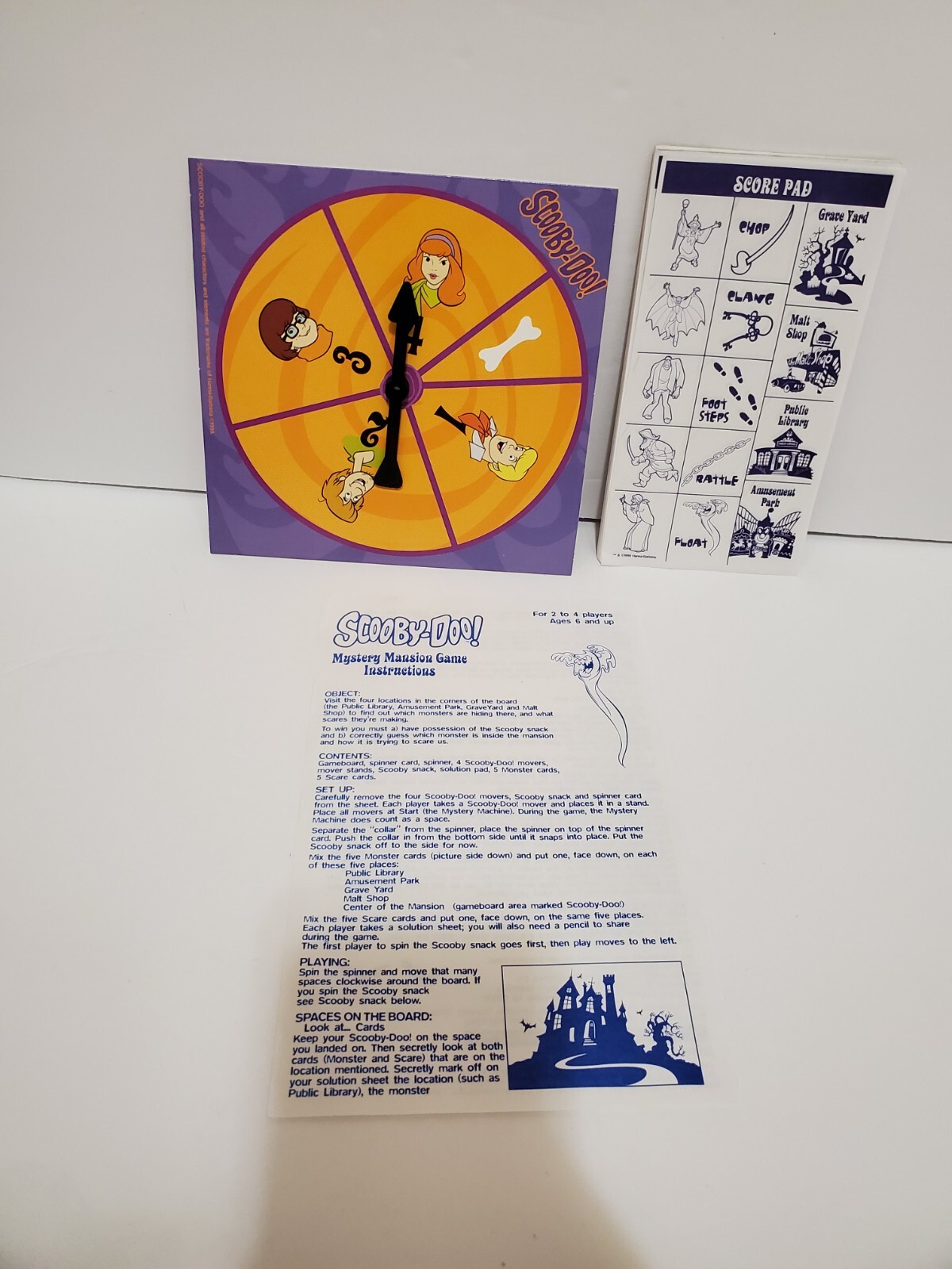 CT1 Scooby Doo Mystery Mansion Board Game 1999 Pressman Cartoon Network Complete