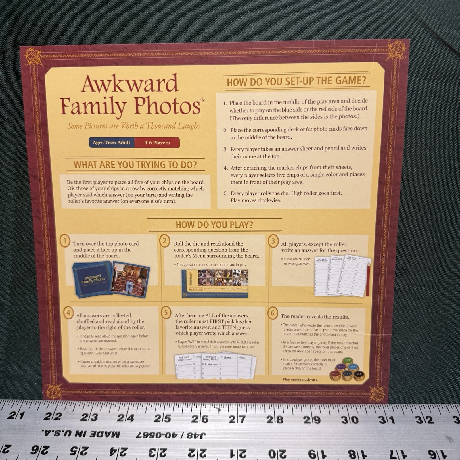 Awkward Family Photos Board Game Teen-Adult 4-6 Players Family and Party