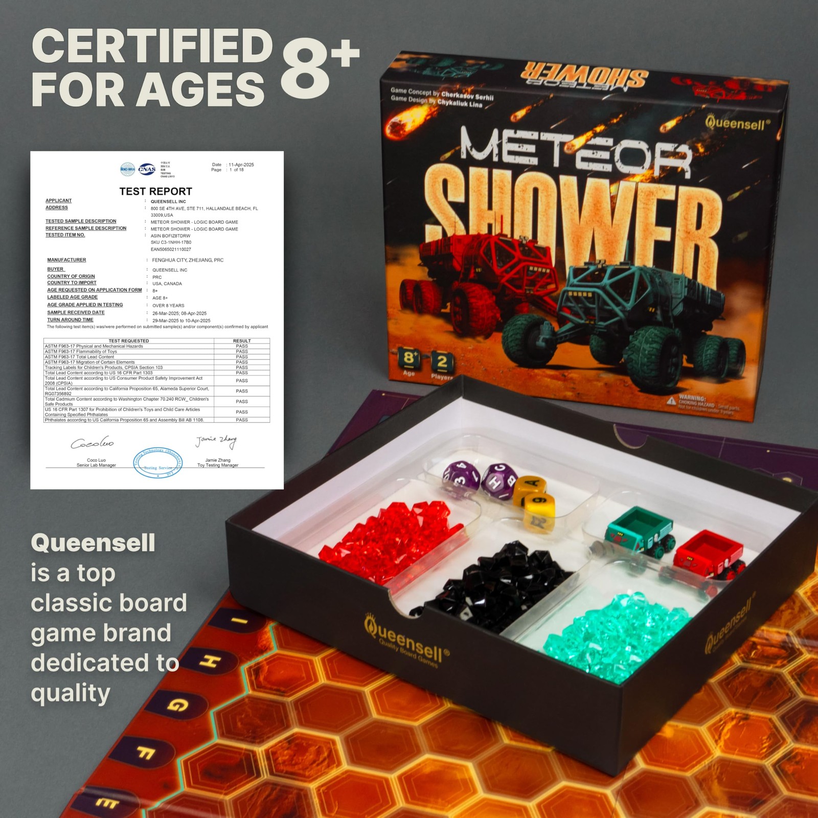Meteor Shower – Board Game for Adults and – Fast Strategy Game – 2 Player Tab…