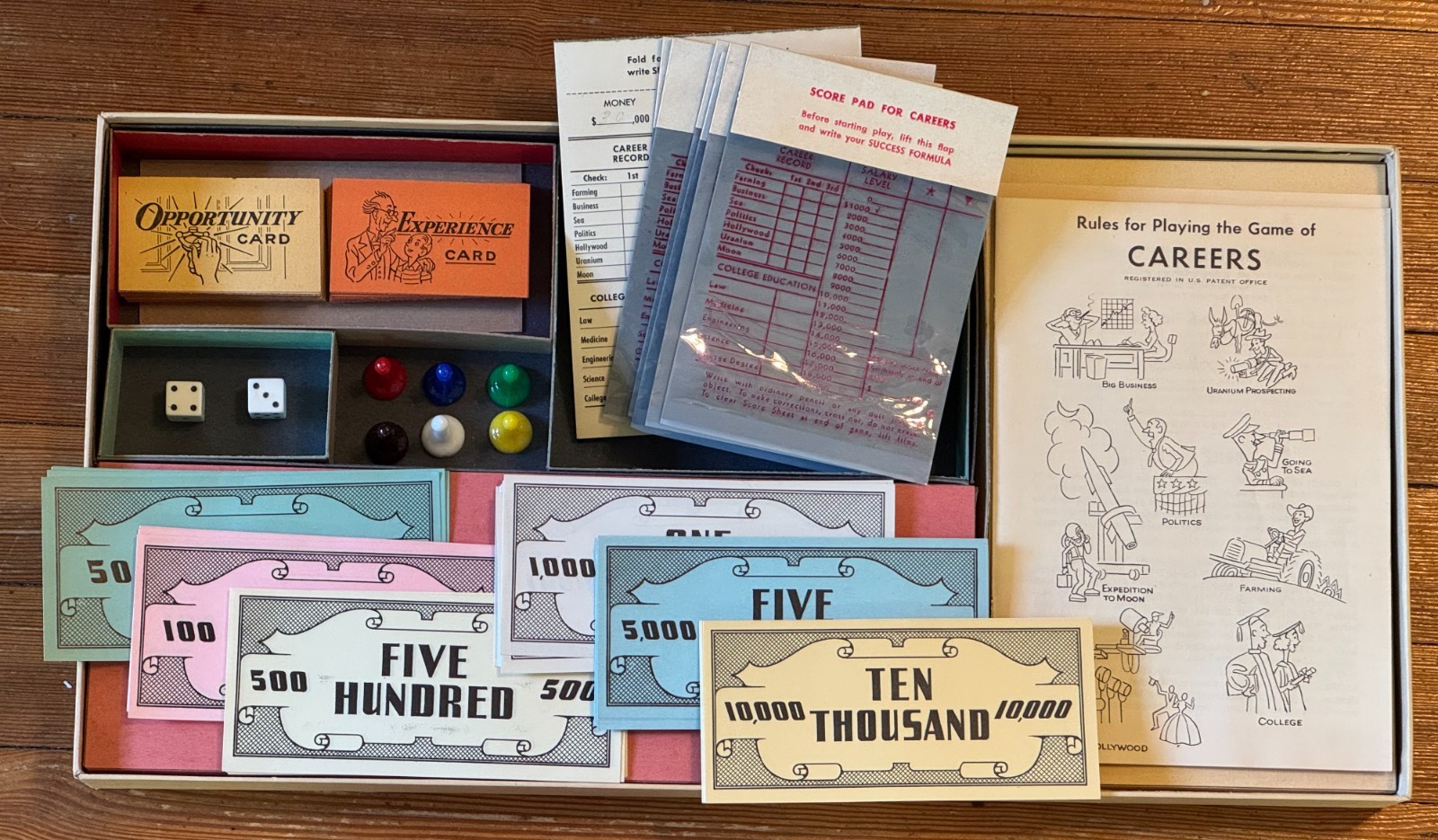 CAREERS vtg 1957 Board Game COMPLETE Parker Brothers EUC Salem 1950s