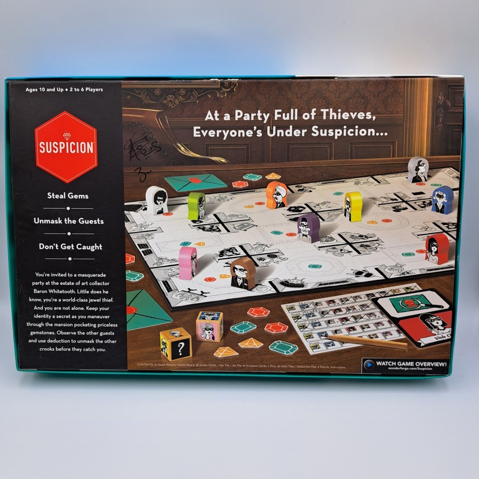 Wonder Forge SUSPICION Board Game A Game of Secret Identity & Deduction Complete