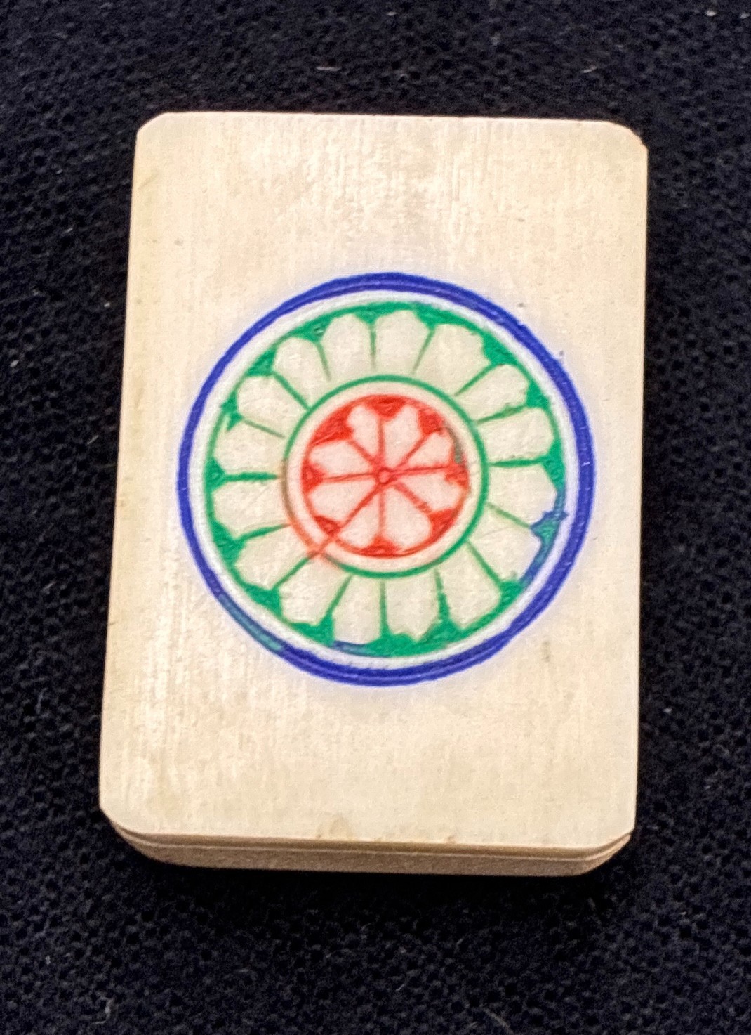 Vintage Chinese Bone & Bamboo Mahjong Set Metal Box 144 Tiles & Dice
