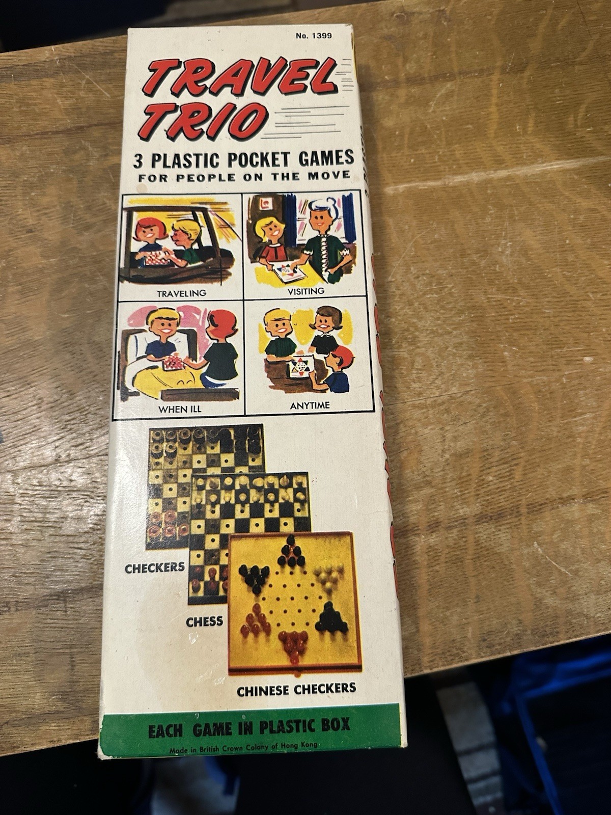 Vintage Travel Trio 3 Plastic Pocket Games #1399 B.C.C. of Hong Kong