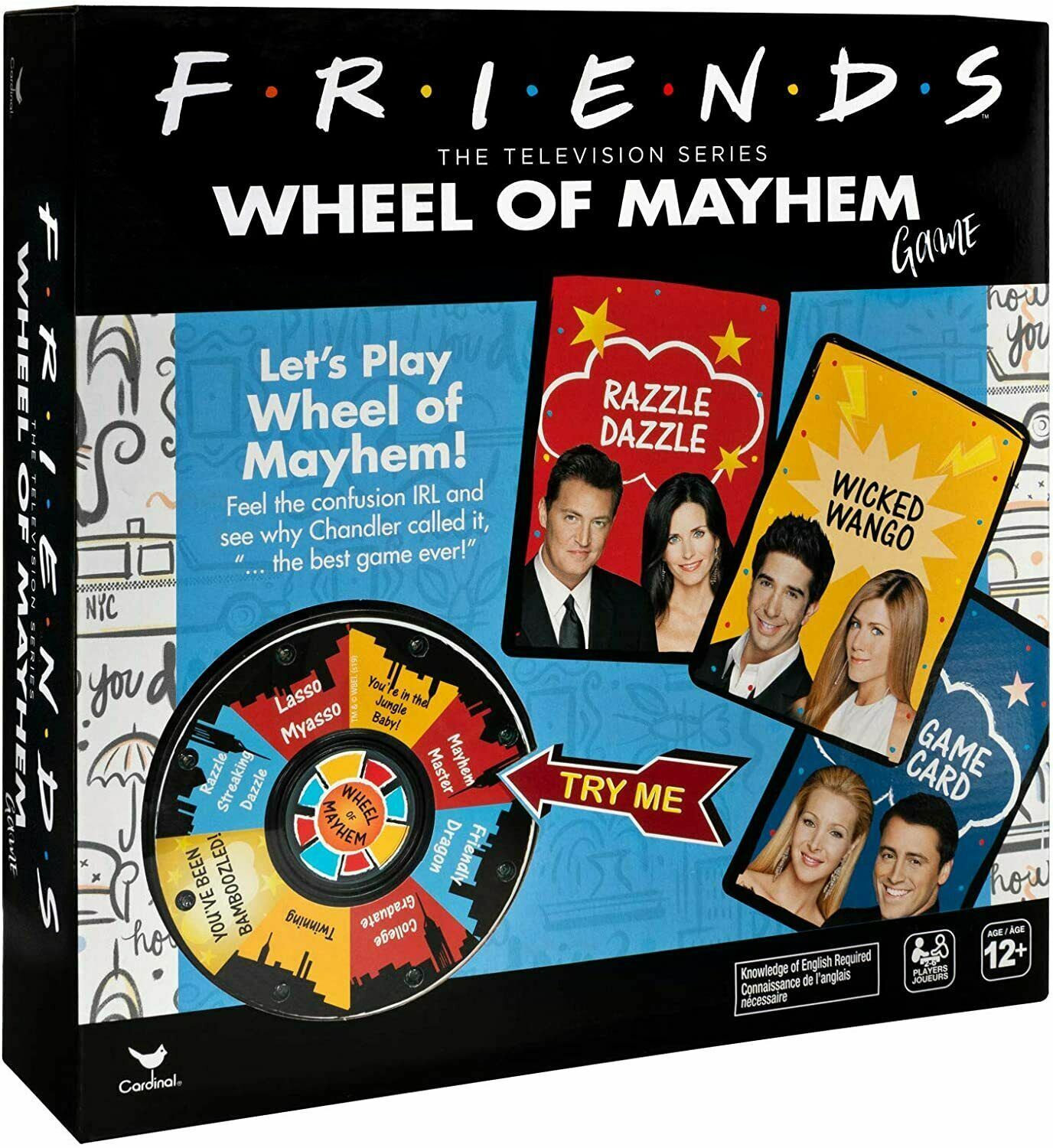 Friends TV Show, Wheel of Mayhem Game Teens & Adults Party Fun Electronic Spin