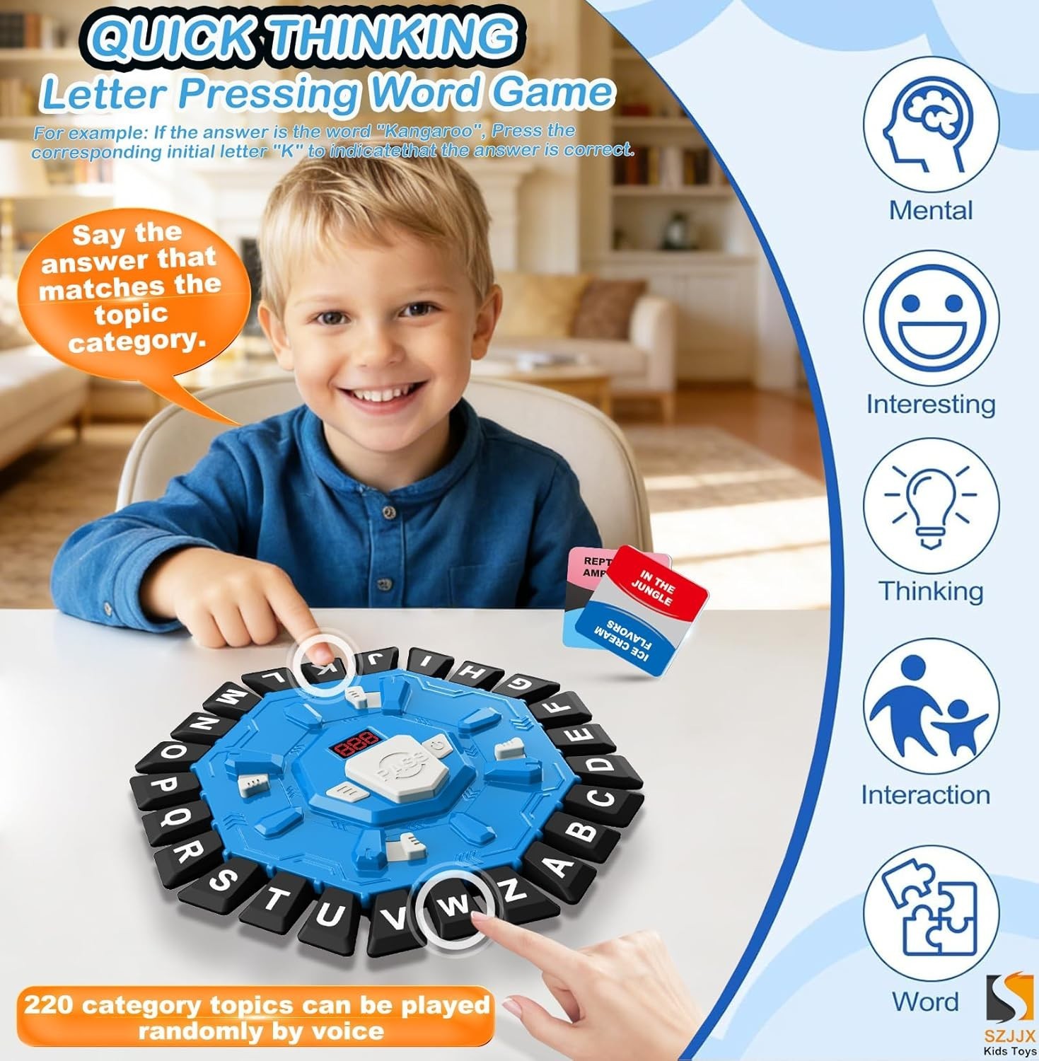 Family-Friendly Word Game – 2 Modes, 35 Cards, Enhances Language Skills, Blue