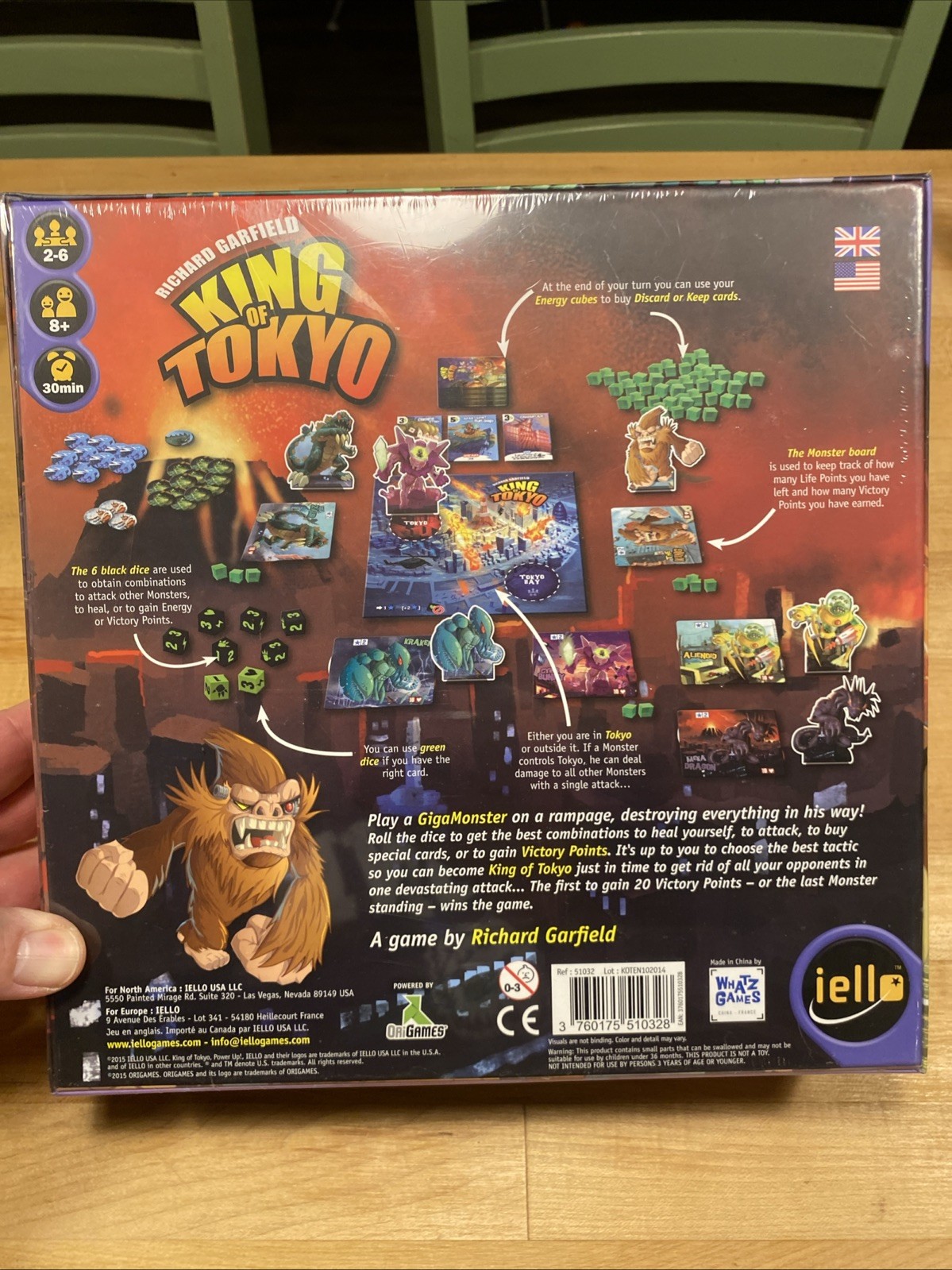 New Sealed King of Tokyo Monster Board Game Richard Garfield 2014 iello Strategy