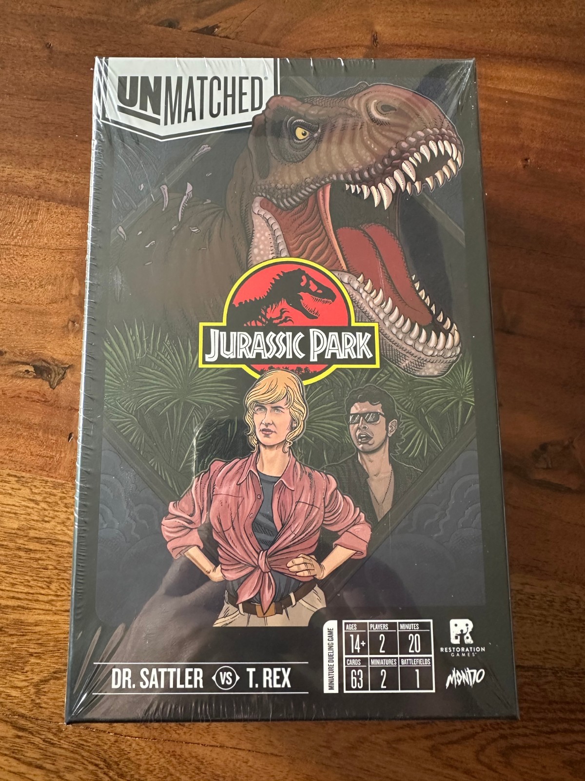 Unmatched: Jurassic Park Dr. Sattler vs T. Rex – Mondo – New, Sealed, Limited