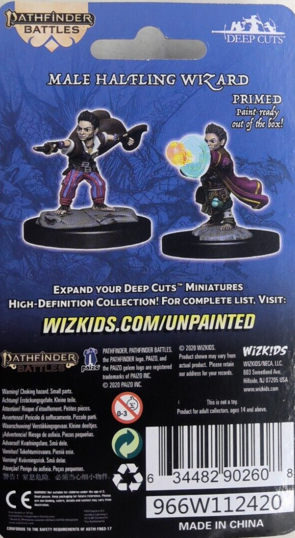 PATHFINDER BATTLES DEEP CUTS MINIATURE BRAND NEW ~ MALE HALFLING WIZARD