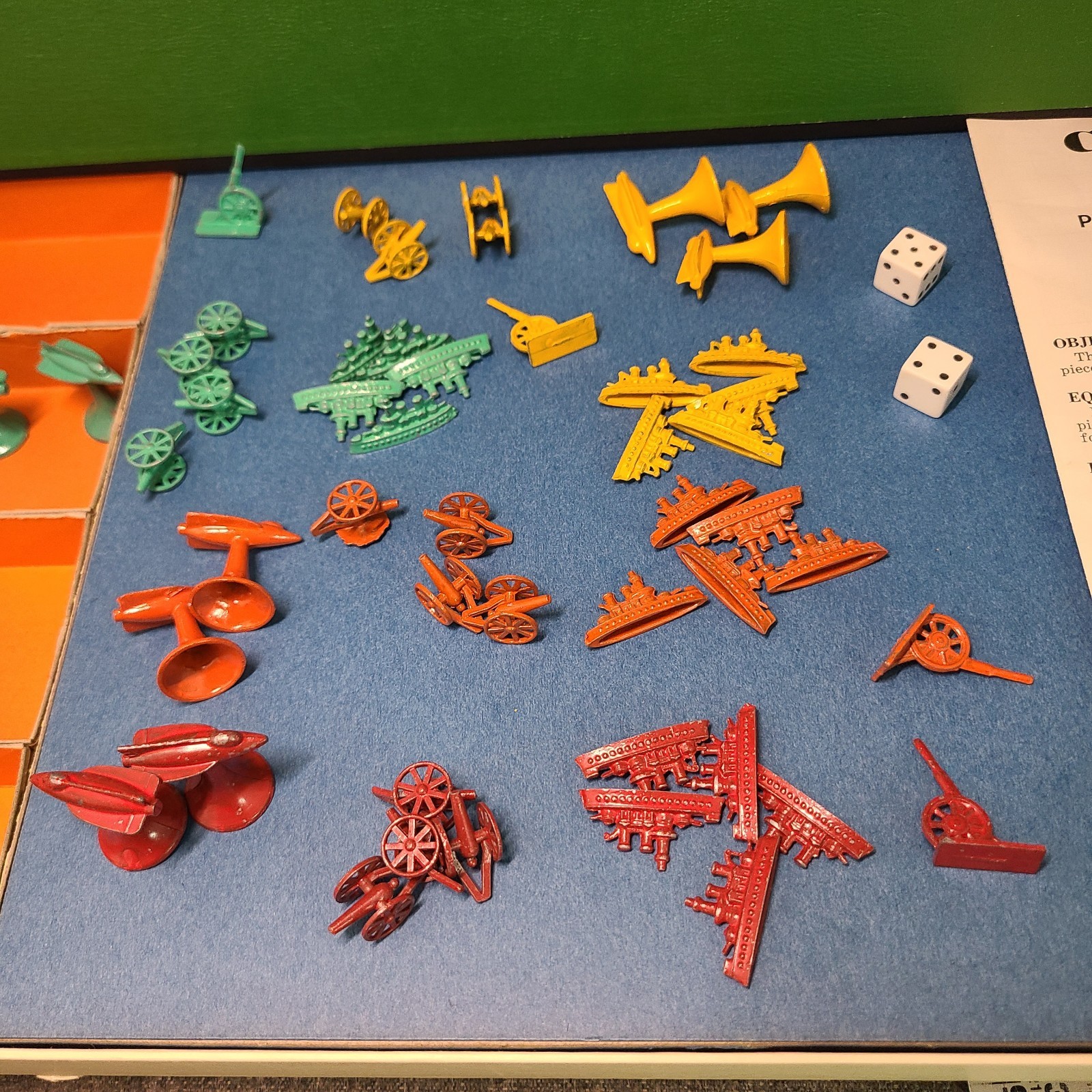 1940 Parker Brothers Conflict Land-Sea-Air War Board Game Metal Pieces Complete!