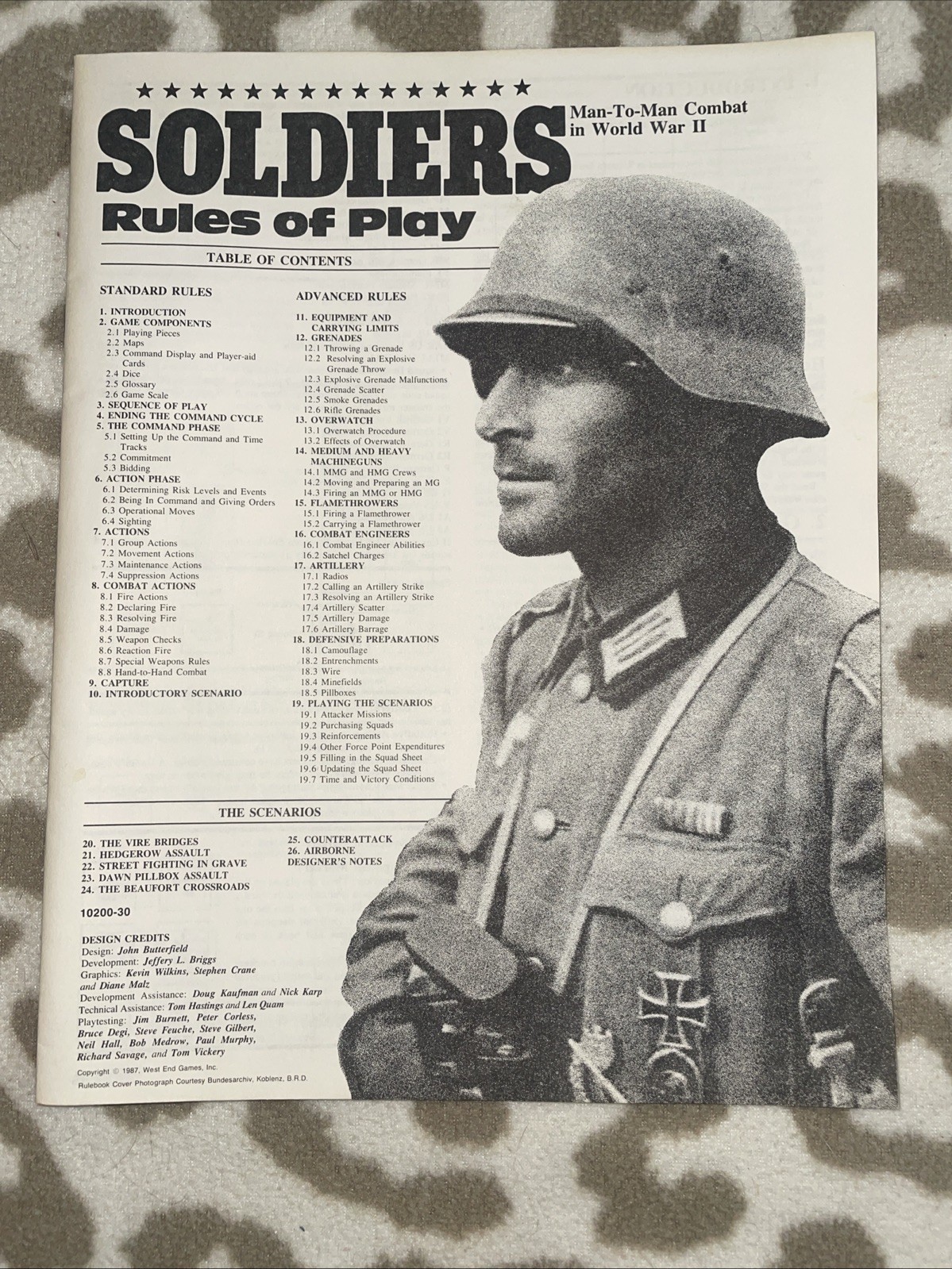West End Games. 1987. Soldiers. Man-To-Man Combat In WWll. Punched. VGC.