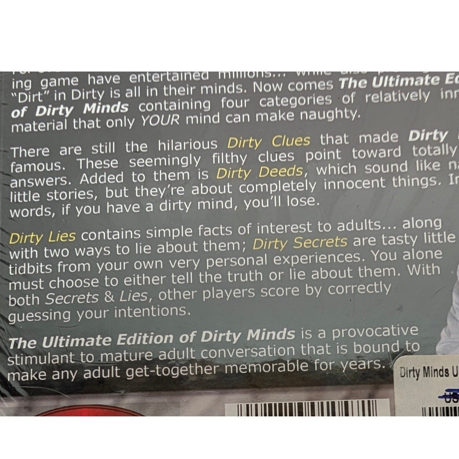 Dirty Minds The Ultimate Edition Board Game For Adults By TDC Games NEW Sealed