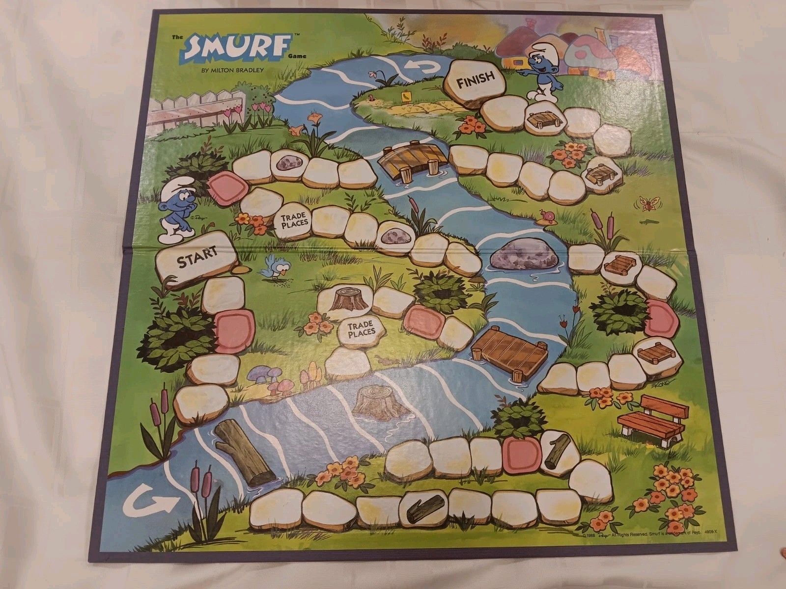 Milton Bradley The Smurf Board Game 1988 – Acceptable Condition – Incomplete
