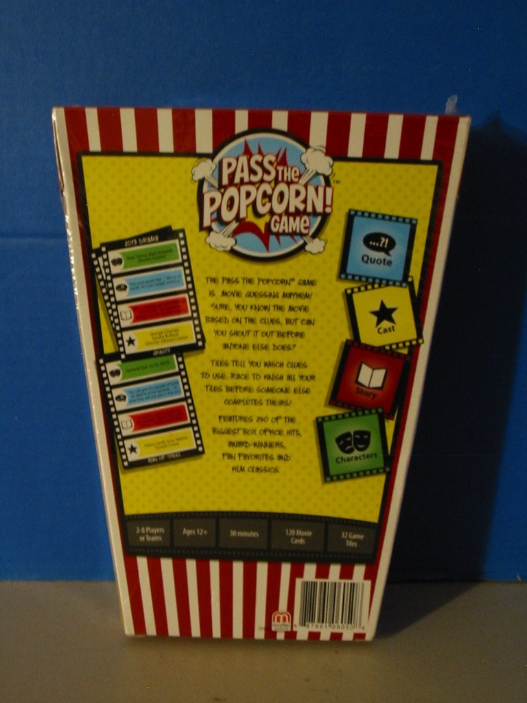 Pass the Popcorn Game Fast Paced Movie Guessing Game – 2-8 Players New 2014