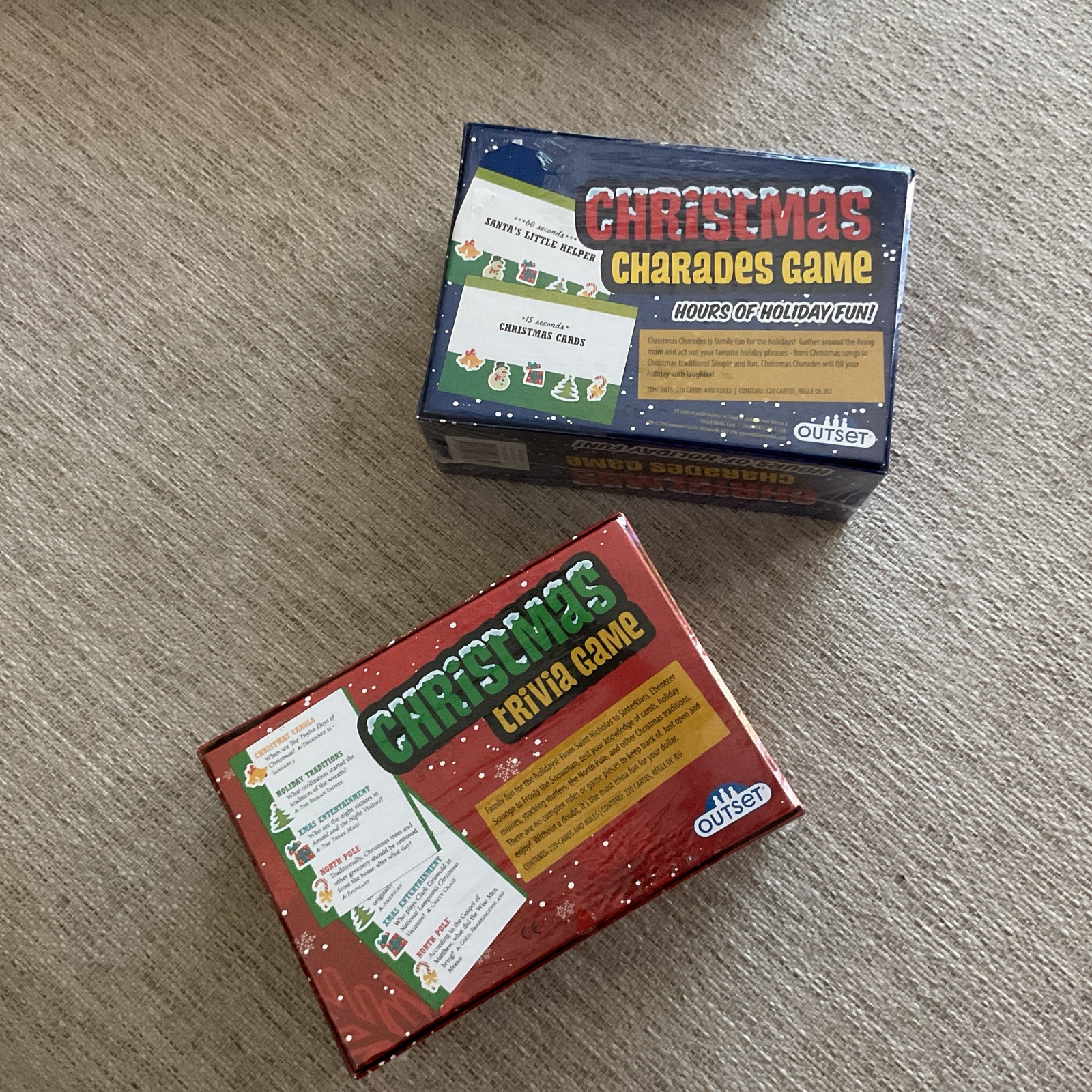 NEW set of 2 Christmas Charades & Trivia Games – Holiday Party Game Fun