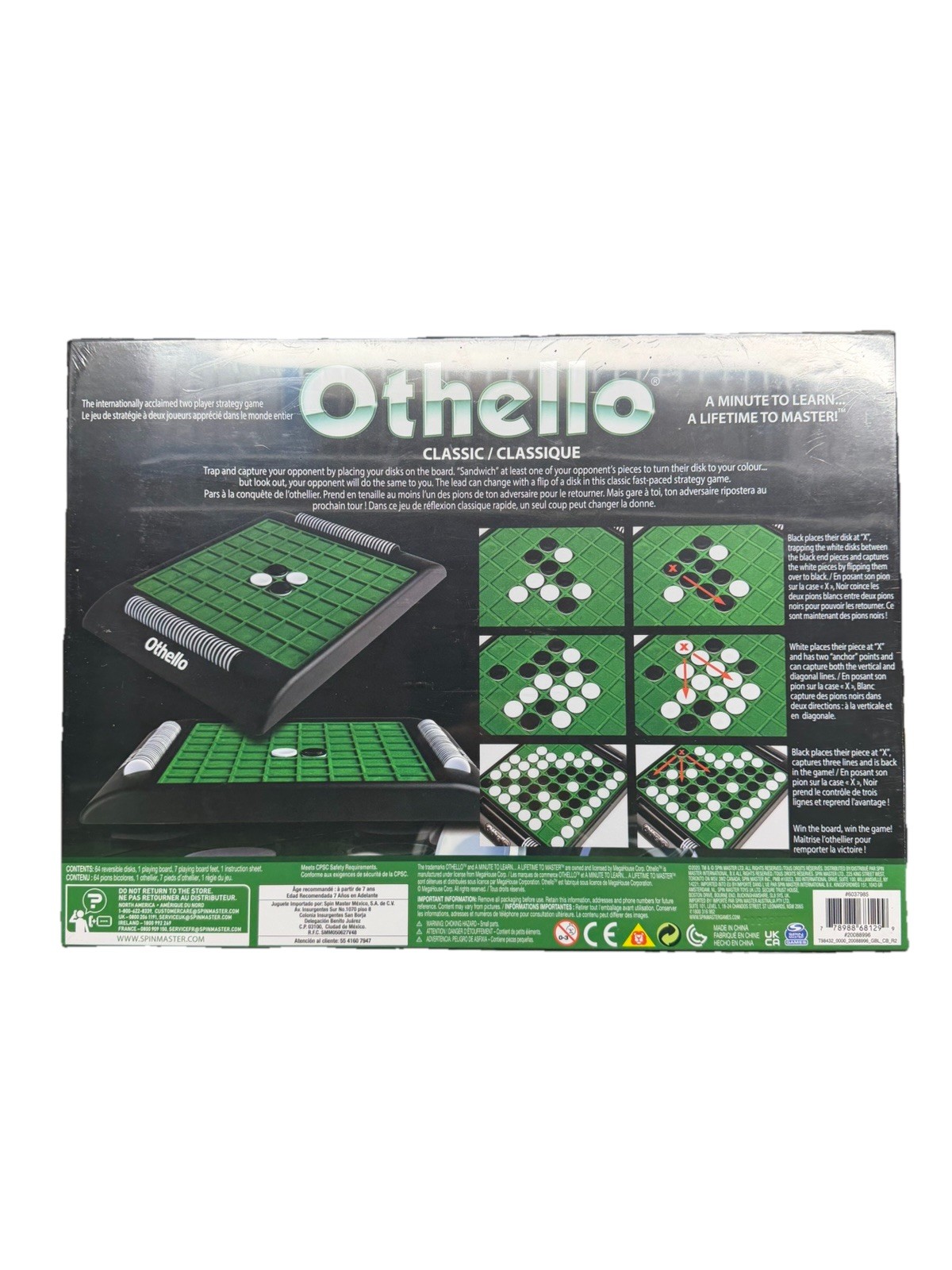 Othello Classic Family Strategy Board Game 2 Player Reversi Brain Teaser nwbd
