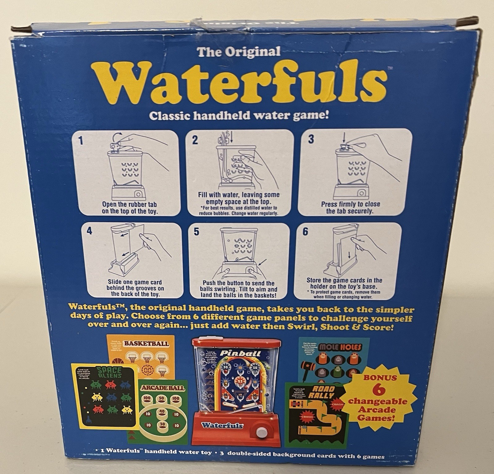 Original Waterfuls Classic Handheld Water Game – 6 Interchangeable Back Panels