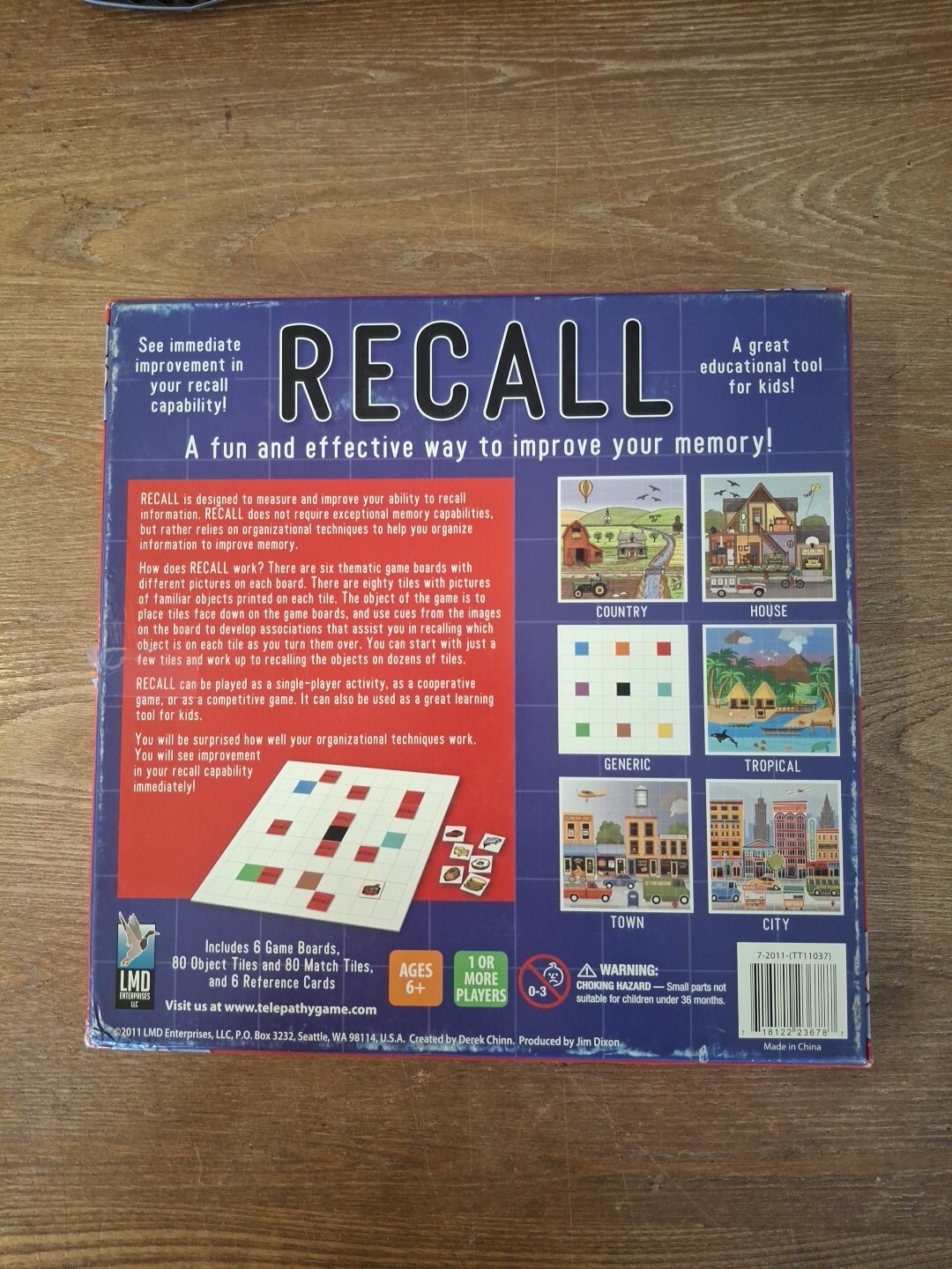 Recall Memory Game – The Fun and Effective Memory Improvement Tile Game NIB