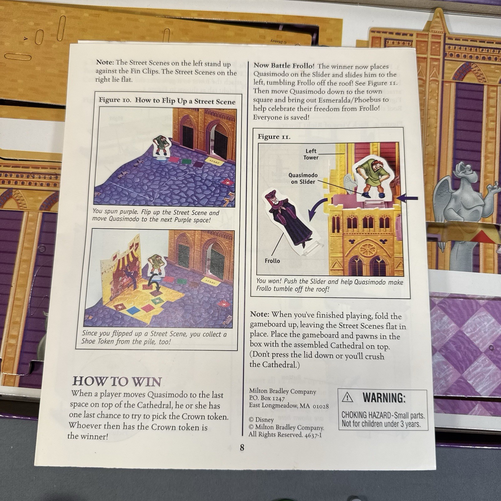 Milton Bradley 1995 Disney Hunchback of Notre Dame 3D Board Game NEW Open Box