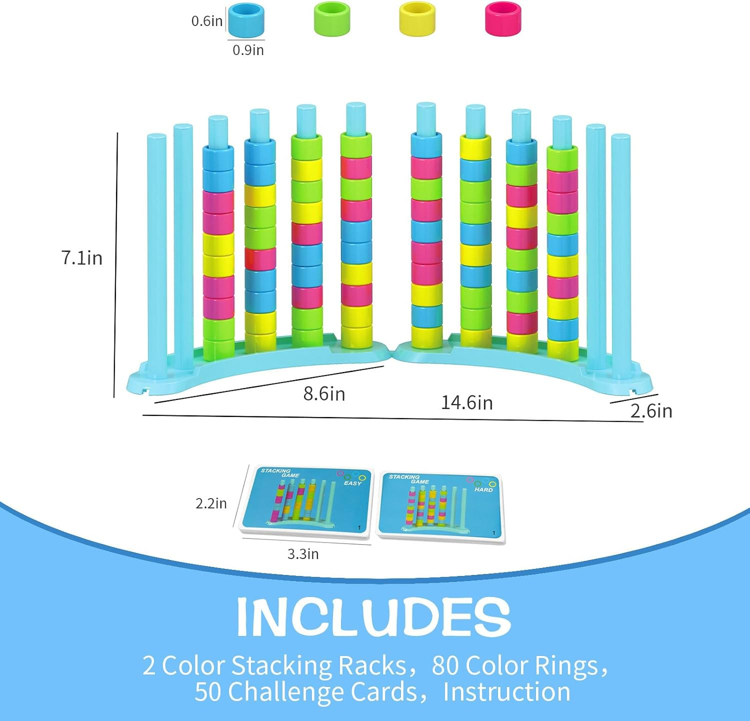 Color Matching Challenge Game 2 Pack – Fast Pattern Color Sorting & Stacking Toy