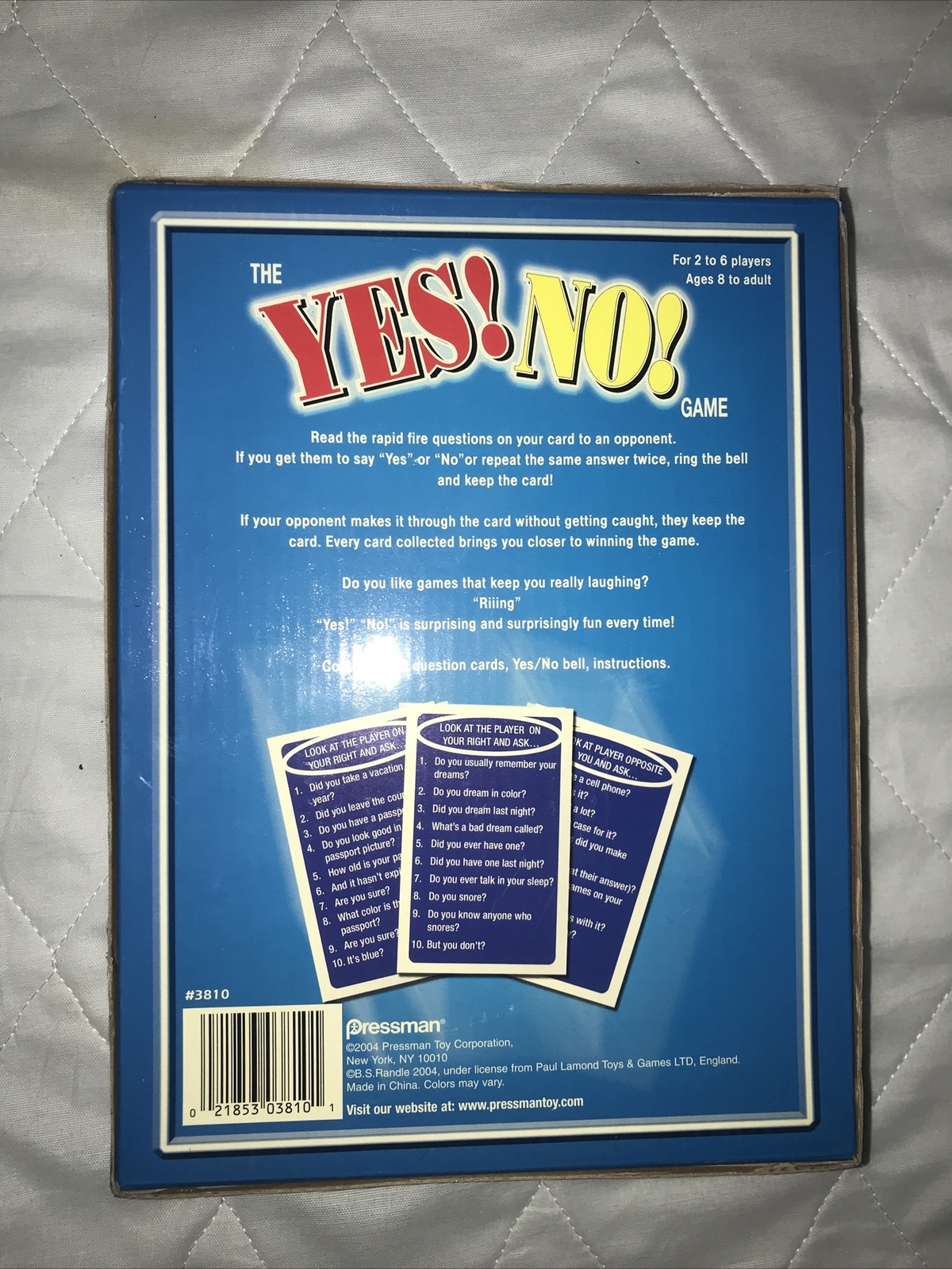2004 Pressman Yes! No! Game