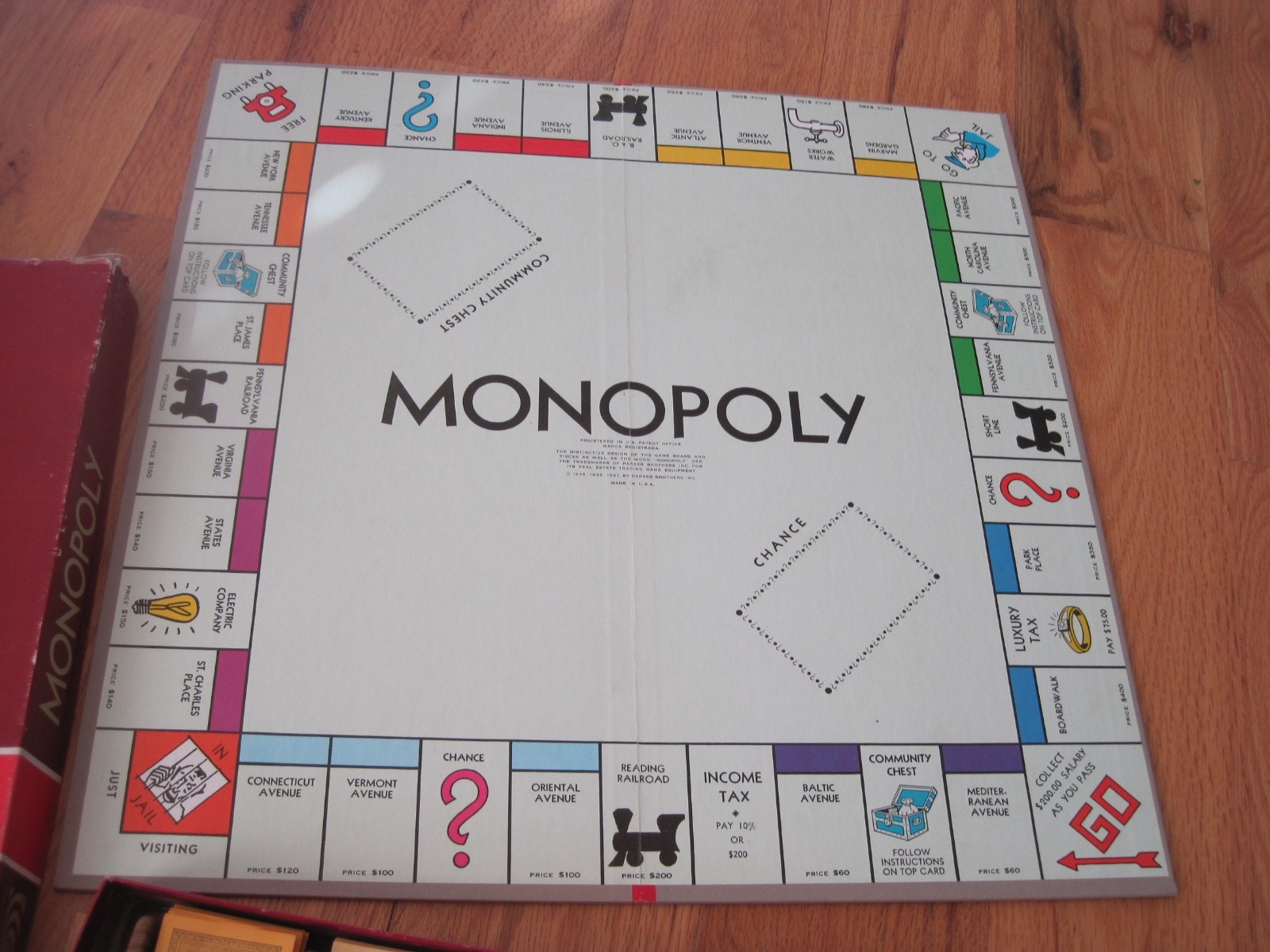 Monopoly Game Red Box Deluxe Edition Vintage
