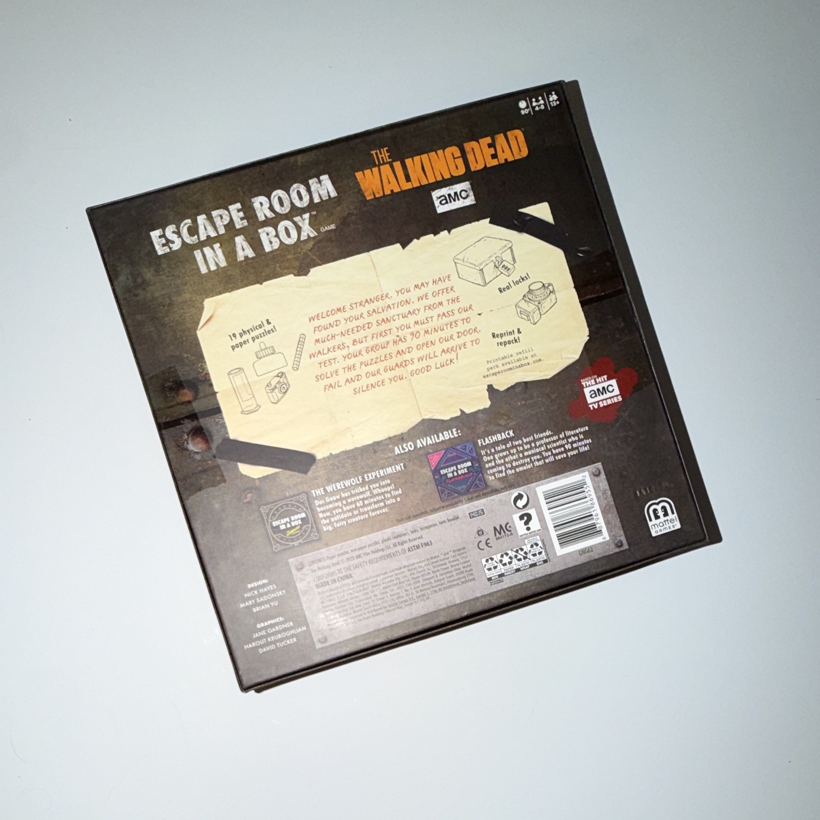 Mattel Escape Room in a Box The Walking Dead AMC 19 escape rm 2+ 13+ GNG62