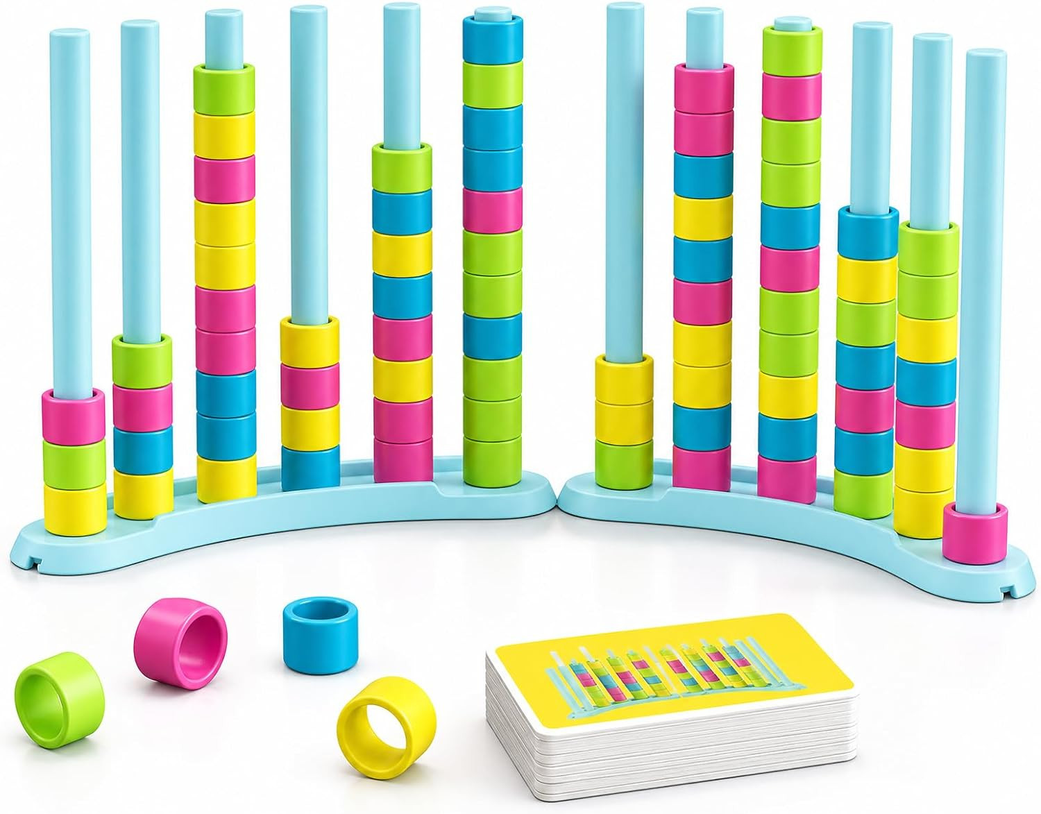 Color Matching Challenge Game 2 Pack – Fast Pattern Color Sorting & Stacking Toy